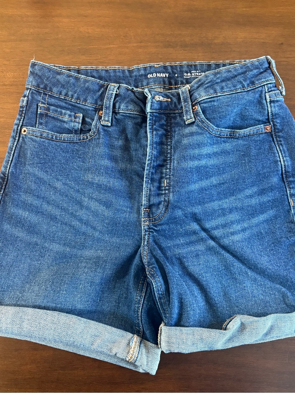 Old Navy Blue Denim Cuffed Jean Shorts